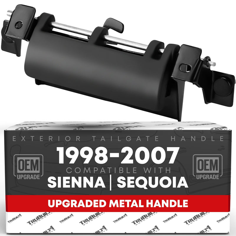 T1A Tailgate Handle Assembly, Upgraded Metal - Compatible with 1998-2003 Toyota Sienna, 2001-2007 Toyota Sequoia - Tailgate Latch Rear Door Trunk Handle - OEM 69090-08010, 79600, TO1820100