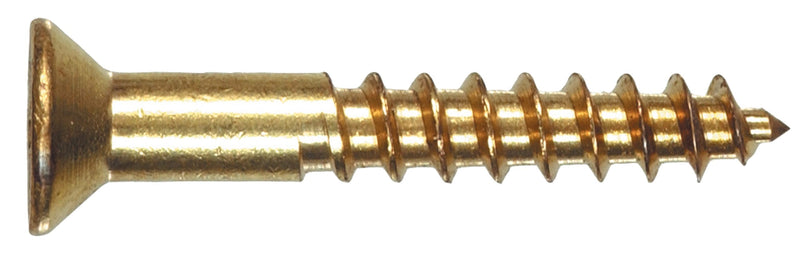 The Hillman Group The Hillman Group 41845 Brass Flat Head Phillips Wood Screw 10X1 In.(100-Pack), ,