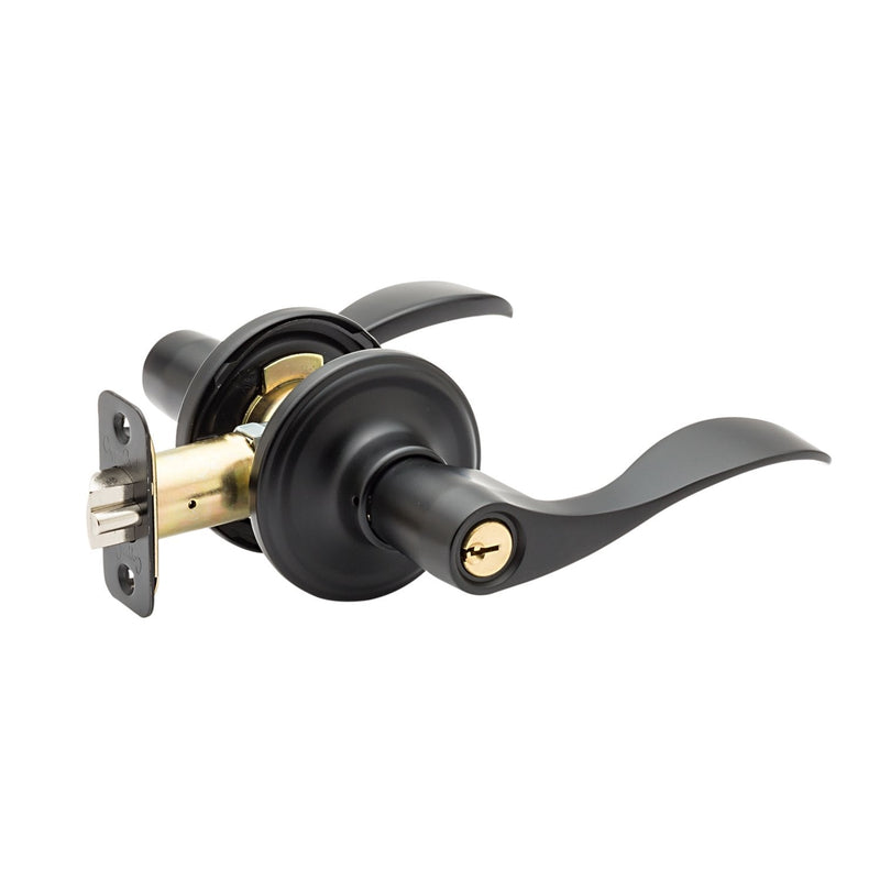 Copper Creek WL2240BC Waverly Door Lever, Black