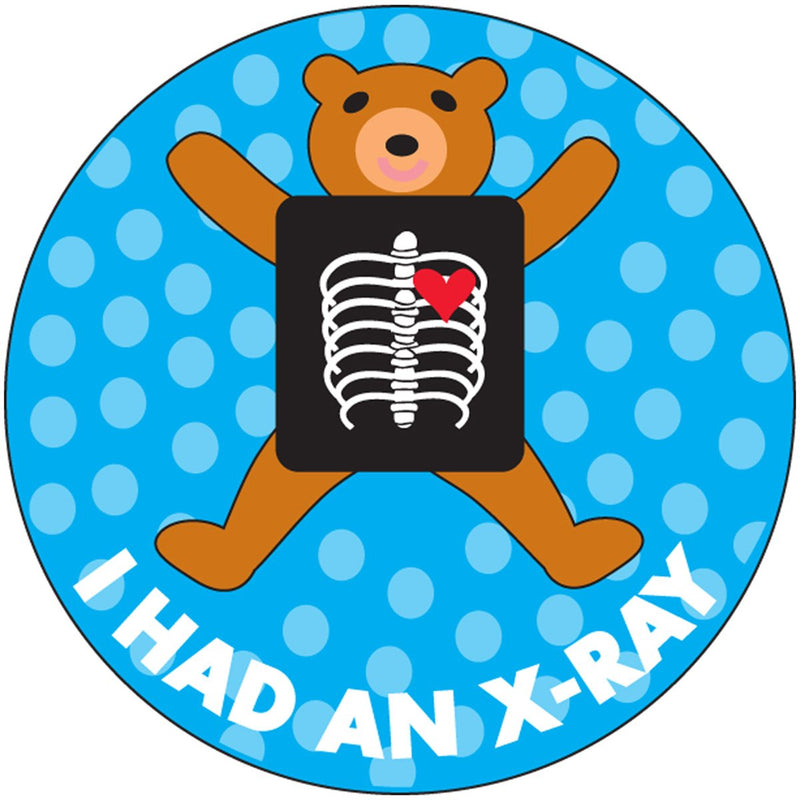 PDC Healthcare 59708879 Label Paper, Pediatric Award Sticker 'I Had an X-Ray', Permanent, Blue (Pack of 250)