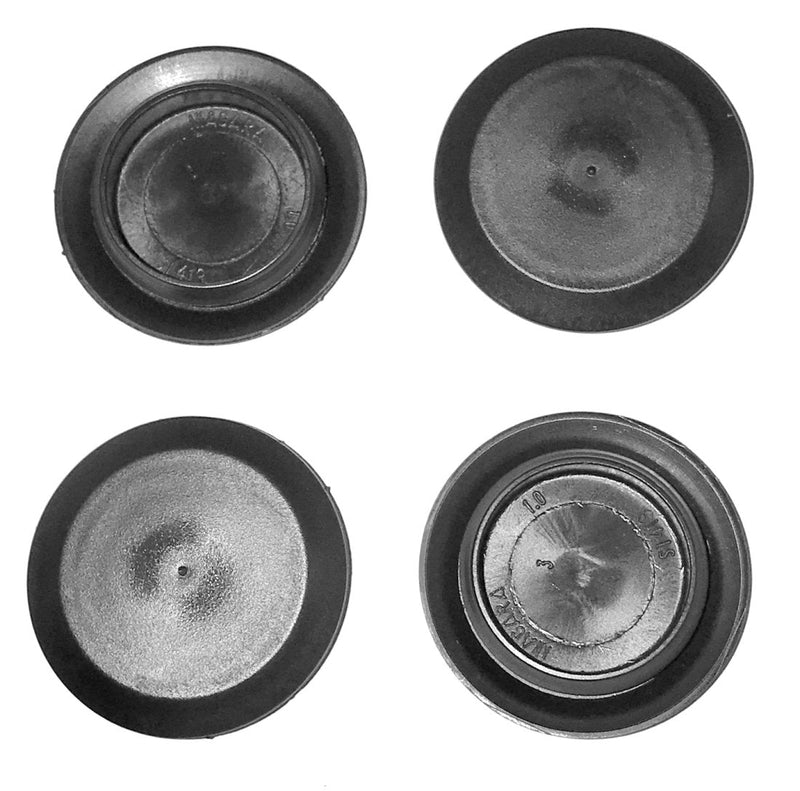 Caplugs 1 Inch Flush Mount Black Plastic & Metal Body Hole Plugs, Pack of 10