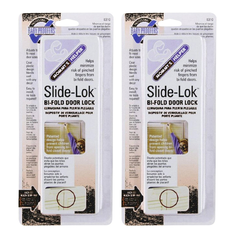 Mommy's Helper Slide-Lok Bi-Fold Door Lock 2 Pack 2 Count (Pack of 1)