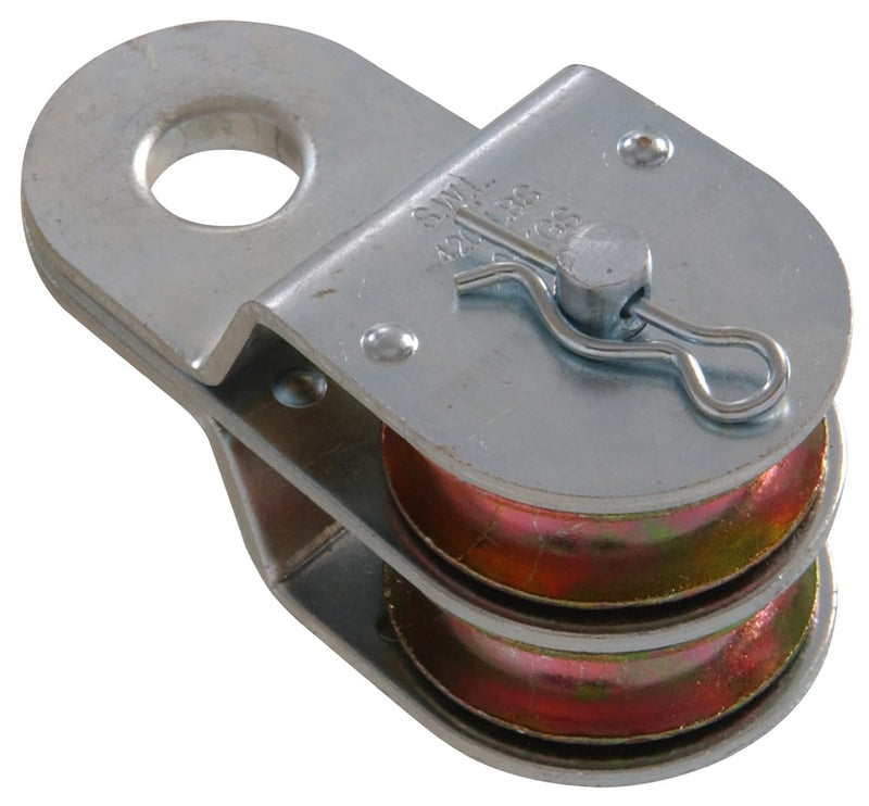 Hardware Essentials 852494 Double Sheave Fixed Pulley (1-1/2"), Gray