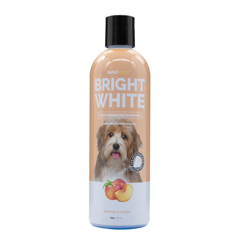 Bark2Basics Brighten White Dog Shampoo 16 oz - Natural, Chamomile, Revives Vibrant Natural Color of Coat, Lustrous Shine, Whitens, Removes Stains, Professional - PawsPlanet Australia