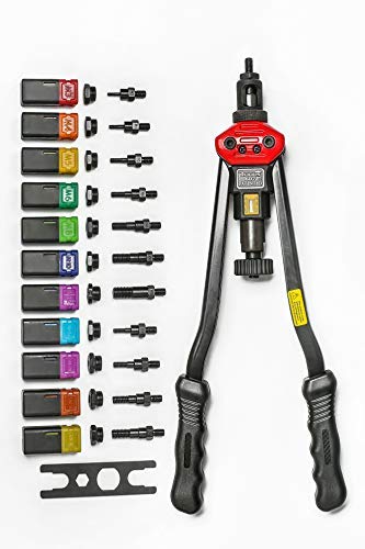 RZX 16" RIVET NUT TOOL Hand Blind Riveter ,RIVNUT Riveting Tools with Nut Setting System M3 M4 M5,m6,m8,m10 M12, 10-24, 1/4-20 , 5/16-18,3/8-16 ,1/2-13 totally 12 mandrels