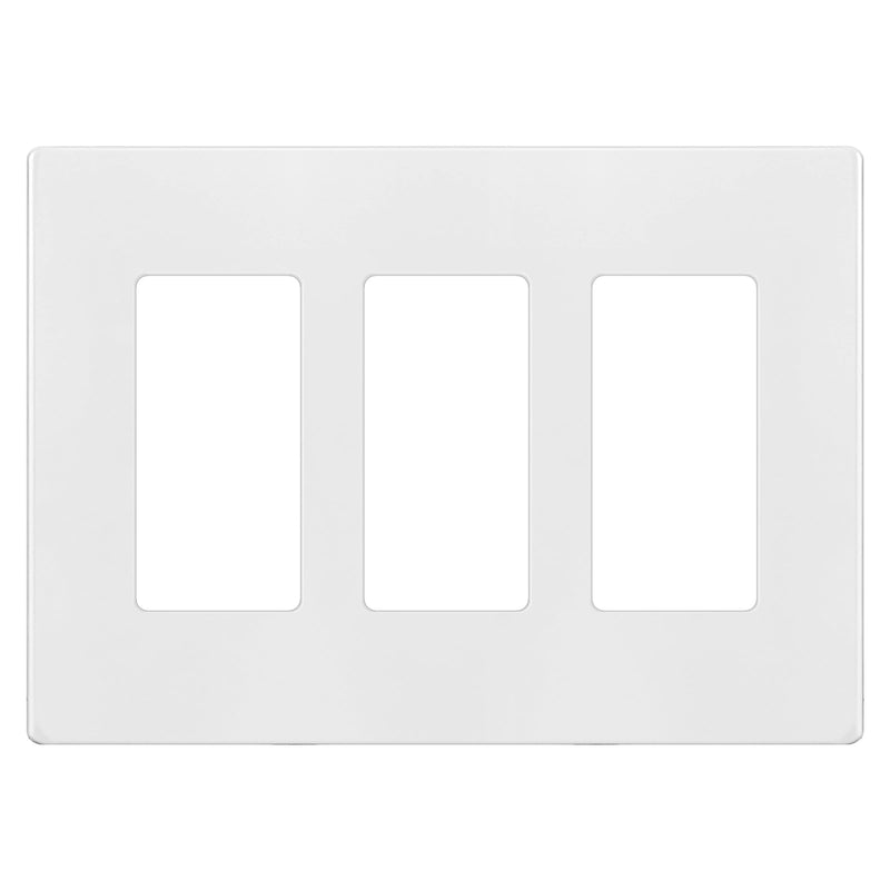 ENERLITES Screwless Decorator Wall Plate Child Safe Cover, Size 3-Gang 4.68" H x 6.53" L, Unbreakable Polycarbonate Thermoplastic, SI8833-W, Glossy, White Standard Size 3 Gang