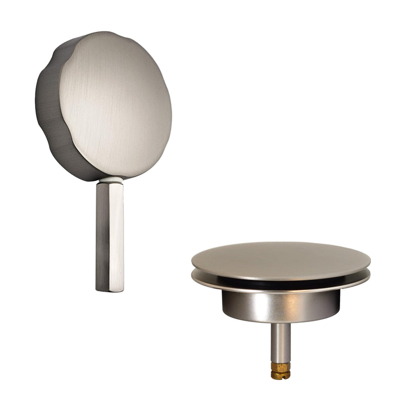 Westbrass D50TP-07 Lever Assisted Replacement Trim for Cable Drive Bath Drain Waste & Overflow Assemblies, Satin Nickel