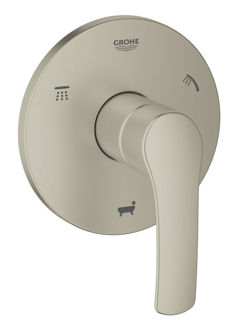Grohe 19972EN2 Eurosmart New Single-Handle 5-Port Diverter Valve Trim Kit with Lever Handle, Brushed Nickel Contemporary