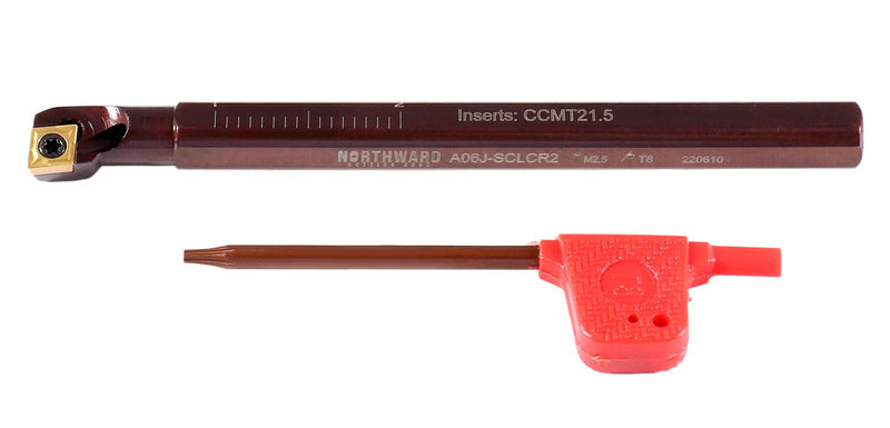 Accusize 3/8" Right-Hand SCLCR Coolant Through Indexable Boring Bar | 4.33 in OAL, 0.480 in Min Bore, CCMT 21.5 Carbide Inserts, 13° Approach Angle, 2800-0035 3/8 in