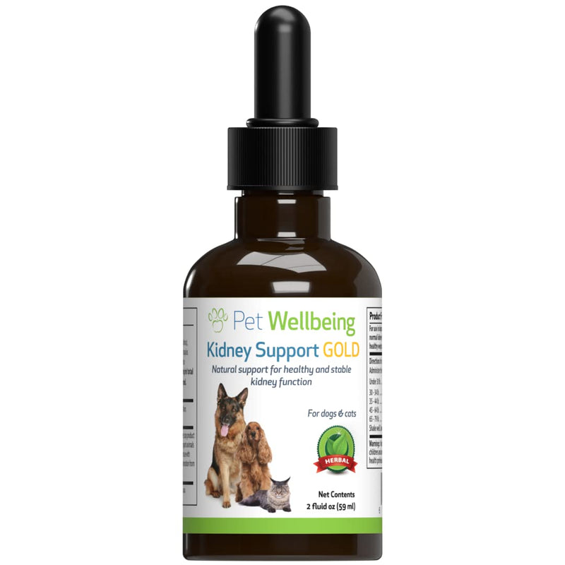 Pet Wellbeing Kidney Support Gold for Dogs - Natural Support for Kidney Problems with Canines - 2oz (59ml) - PawsPlanet Australia