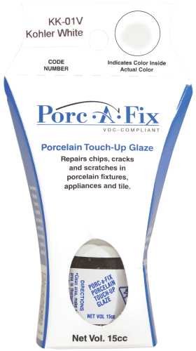 Porc-a-fix Touch Up Repair Glaze Paint to Match Kohler, White VOC Compliant (KK-1V)