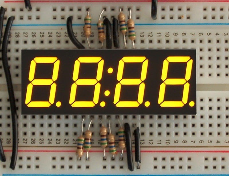 Adafruit Yellow 7-segment clock display - 0.56" digit height [ADA811]