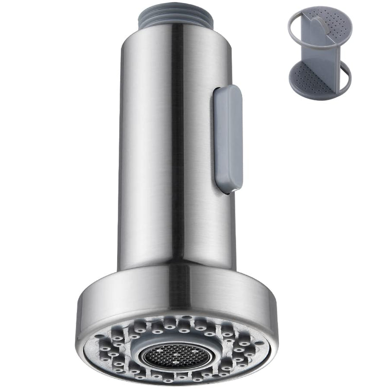 Angle Simple Kitchen Sink Sprayer Replacement, Faucet Head Attachment, Stream and Spray Mode, Brushed Nickel