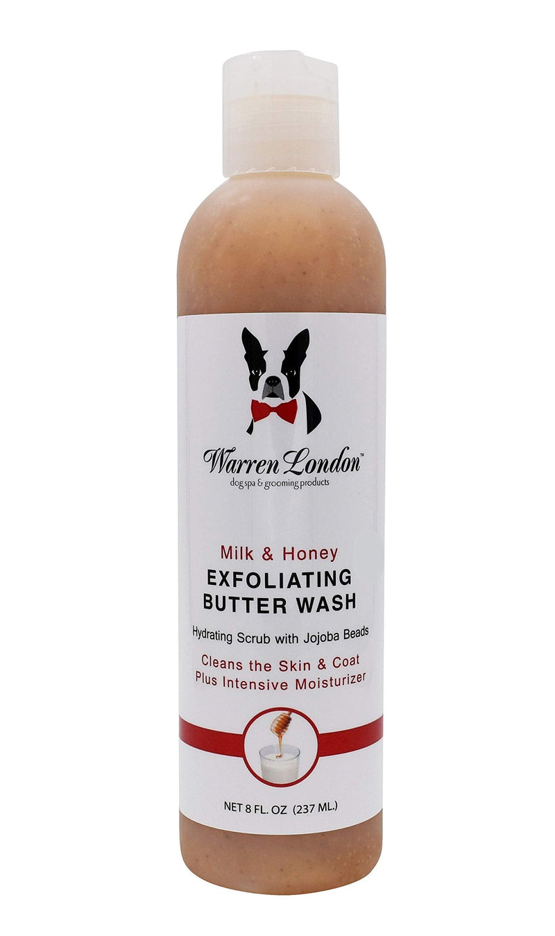 Warren London Exfoliating Butter Wash Dog Shampoo- Conditions & Scrubs Away Dandruff Made USA- Milk & Honey 8oz 8 oz - PawsPlanet Australia
