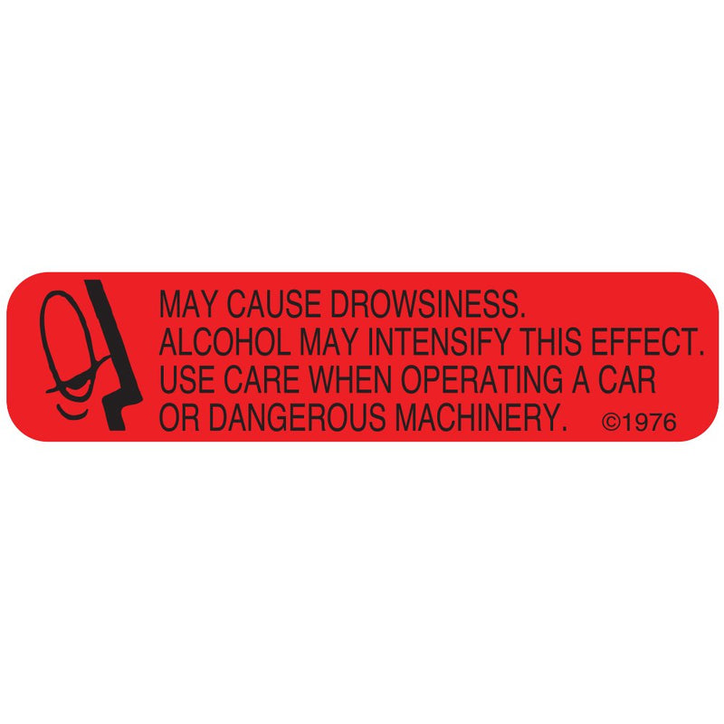 1-X "May Cause" Permanent Paper Label, 1 9/16" x 3/8", Red, Pack of 1000