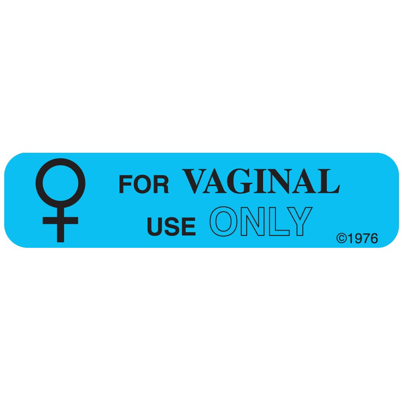 1-72G "Vaginal USE ONLY" Permanent Paper Label, 1 9/16" x 3/8", Blue, Pack of 1000