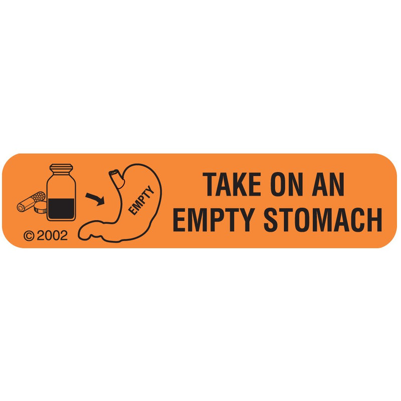 1-742 Permanent Paper Label, "TAKE ON Empty", 1 9/16" x 3/8", Orange (500 per Roll, 2 Rolls per Box)