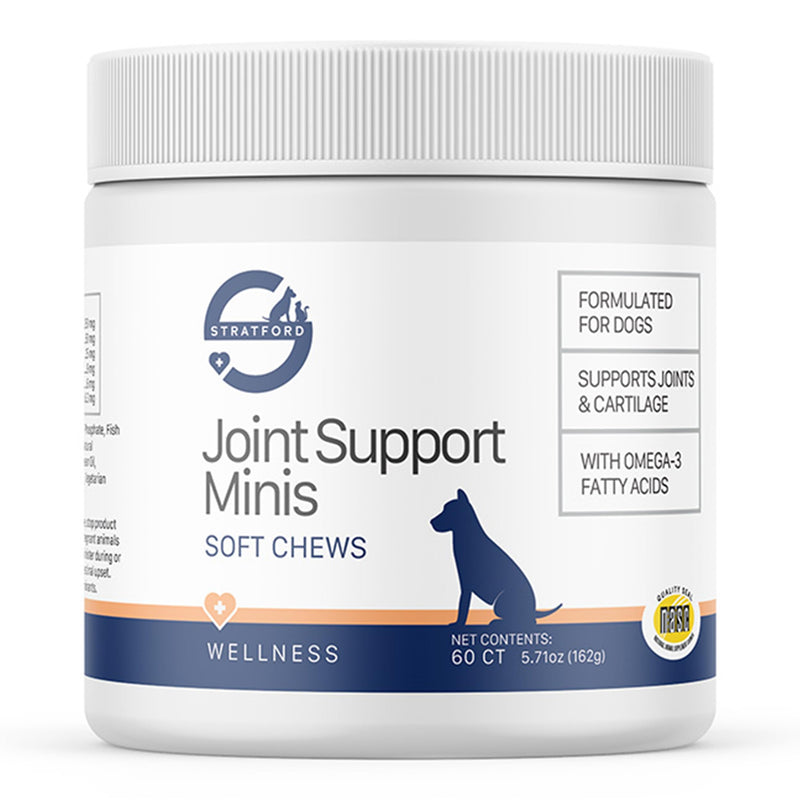 Stratford Pharmaceuticals Joint Support Minis Soft Chews for Small Dogs w/ Glucosamine Chondroitin MSM, Joint and Hip Pain Relief, 60 Count - PawsPlanet Australia