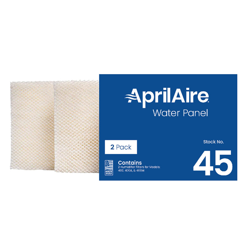AprilAire 45 Water Panel Humidifier Filter Replacement for AprilAire Whole-House Humidifier Models 400, 400A, 400M (Pack of 2) Water Panel / Humidifier Filter