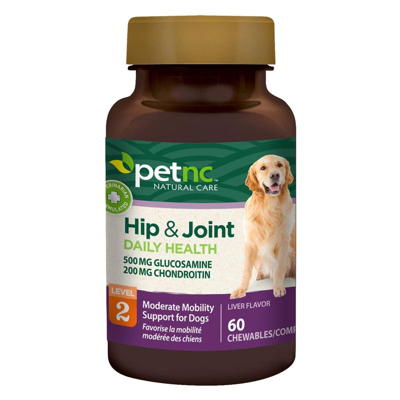 PetNC Natural Care Hip and Joint Health Moderate Chewables for Dogs, 60 Count Level 2 - PawsPlanet Australia