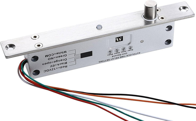 UHPPOTE Fail Secure DC12V Deadbolt Electric Drop Bolt Plug Narrow Door Lock Time Open Wire