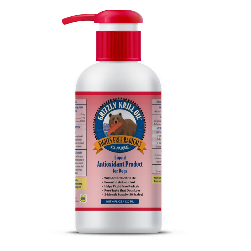 Grizzly Wild Antarctic Krill Oil All-Natural Antioxidant Dog Food Supplement, 4 oz - PawsPlanet Australia