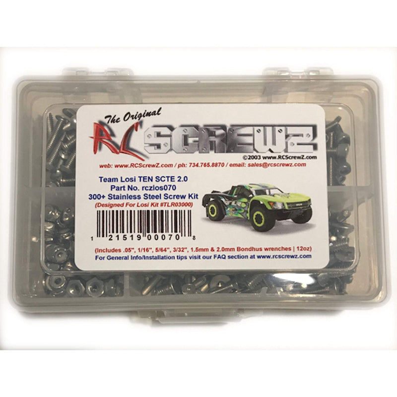 Los070 - Compatible with Team Losi Ten SCTE 2.0 Stainless Steel Screw Kit