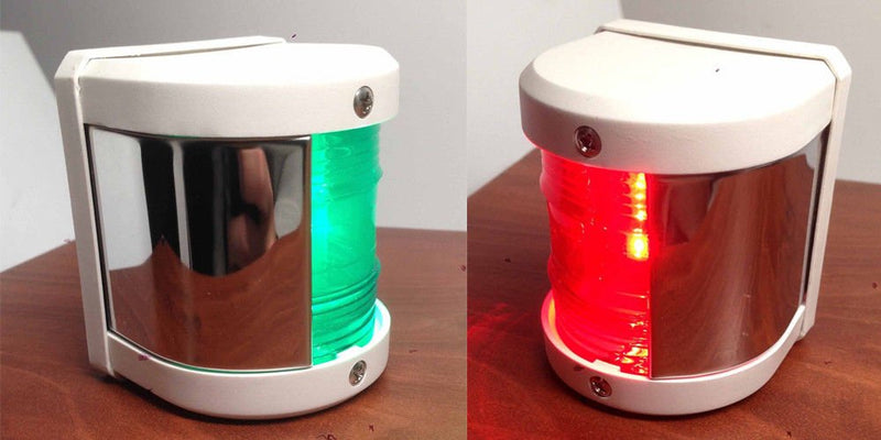 Pactrade Marine Boat Green Starboard And Red Port Side LED Navigation Light - White