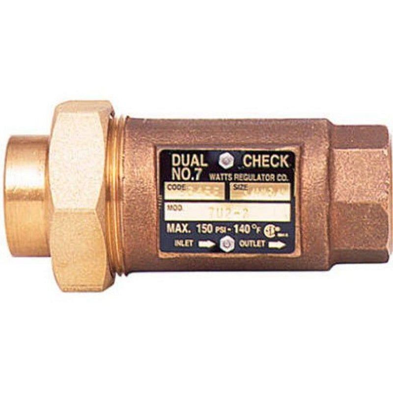 Watts 072204 Series LF7RU2-2 Dual Check Valve Backflow Preventer - 3/4"