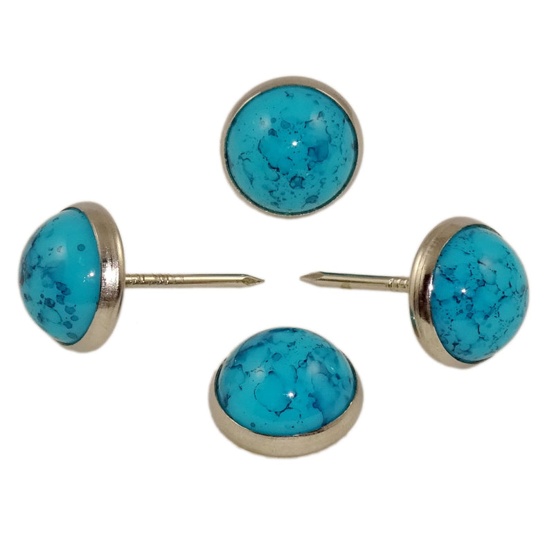 Decotacks® 7/16" Marble Design Upholstery Nails Sofa Tacks 25 PCS/Pack DWM (Turquoise) Turquoise