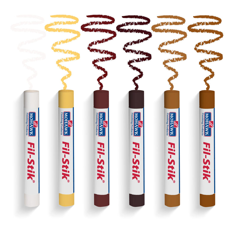 Mohawk Finishing Products Fill Stick (Fil-Stik©) Putty Stick 12 Pk Assortment for Wood Furniture Cabinet Touch-Up- Rub On Semi-Soft Wax Filler Stick (M230-1250) Multi