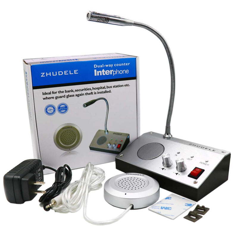 ZDL-9908 Bank/Office/Store/Station Counter Window Intercom System, Dual-Way Intercommunication Microphone, Interphone System