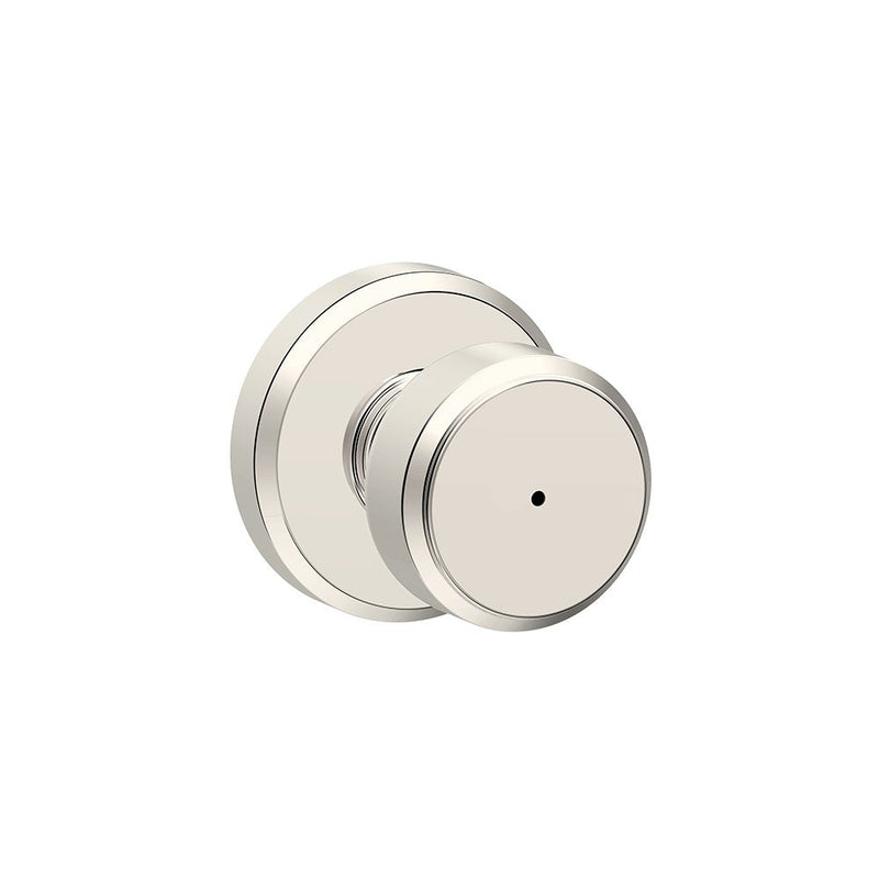 SCHLAGE F40 BWE 618 GSN Bowery Knob with Greyson Trim Bed and Bath, Polished Nickel Privacy