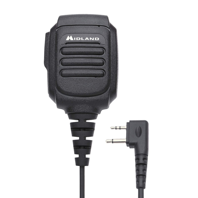 Midland- AVPH10 Handheld Two-Way Radios - Shoulder Speaker Mic with Rotating Clip for GMRS - GXT1000VP4 and all Midland Radios - Plug and Play Communication with Push-to-Talk Button - PTT Black 1-Pack