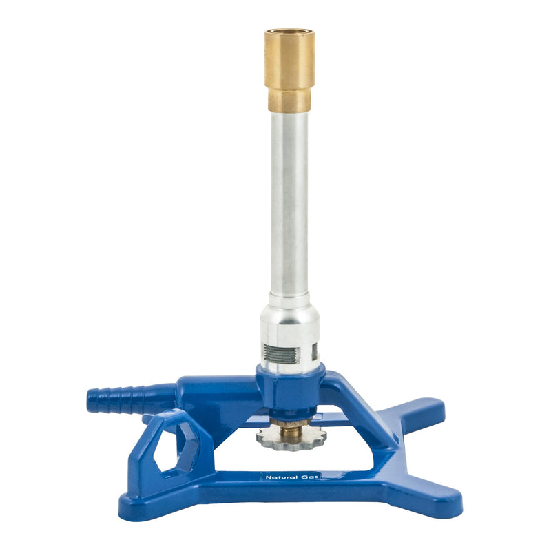 EISCO Tirrill Bunsen Burner, Natural Gas - Gas Flow Control, Flame Stabilizer, Air Flow Adjustable - Cast Iron StabiliBase, Anti-Tip Design with Handle - Suitable for use with Natural Gas