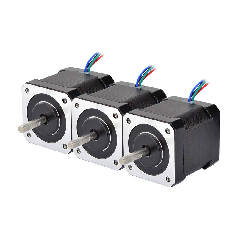 STEPPERONLINE 3PCS Nema 17 Stepper Motor 84oz.in 2A 48mm 4-Wire 1m Cable for DIY CNC 3D Printer CNC Robot