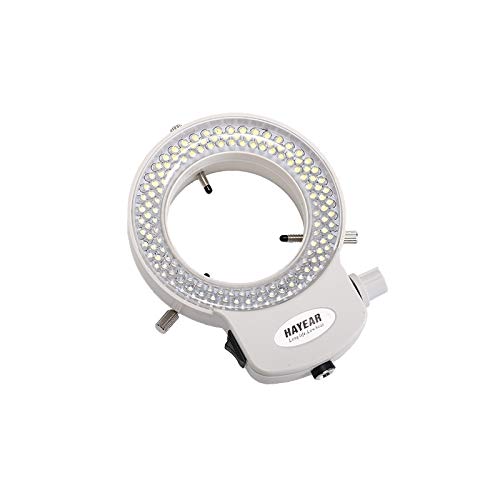 144 LED Stereo Microscope Ring Light Illuminator Adjustable Lamp White + 12V 1A Adapter