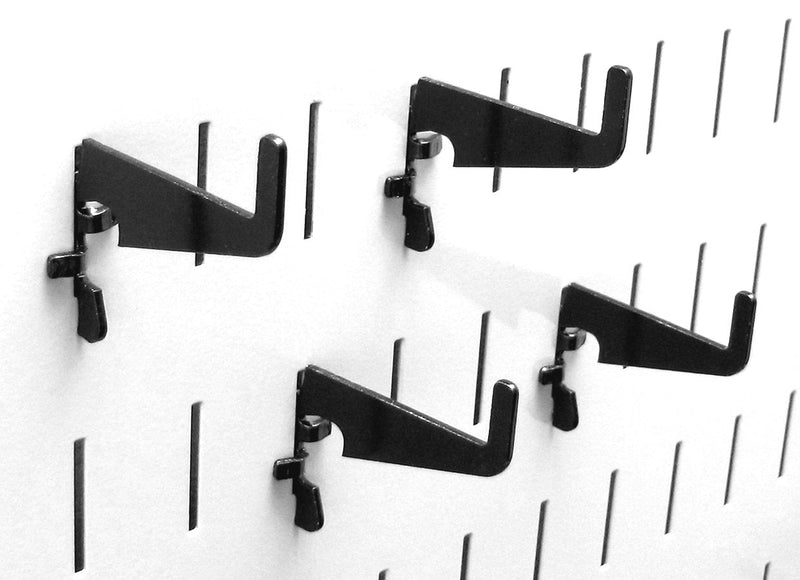 Wall Control Pegboard Medium 1-7/8in Slotted Hook Pack - Slotted Metal Pegboard Hooks for Wall Control Pegboard and Slotted Tool Board – Black 4 Count (Pack of 1)