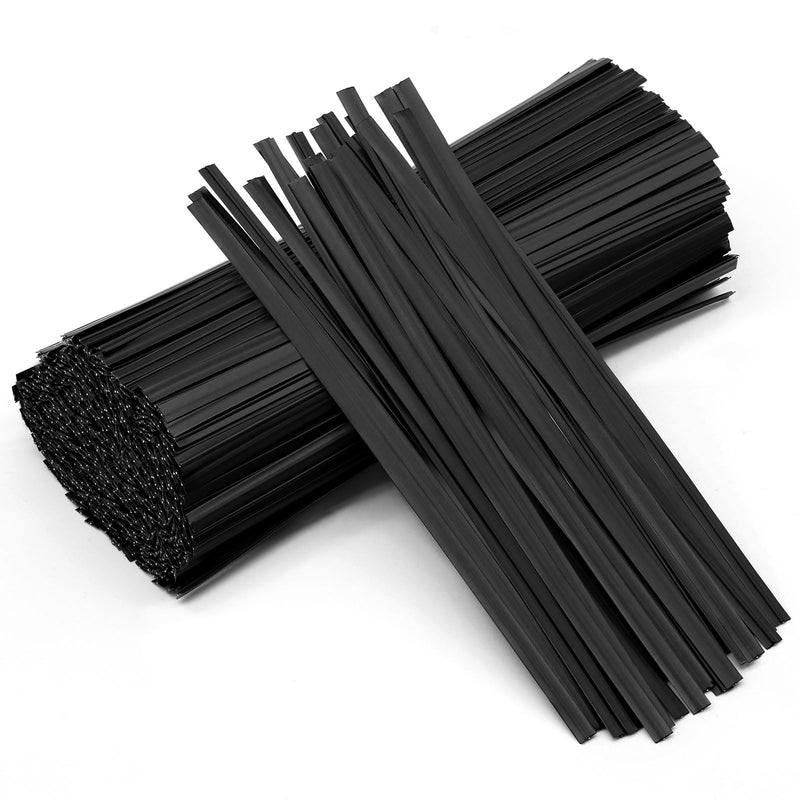 400 Pcs Twist Ties for Bags 5" Cable Ties Bag Twist Ties for Cord Twist Bread Ties Reusable Black Plastic Coated Ties Twist Ties Heavy Duty Bread Ties Wire Twist Ties for Household and Office Use 400 PCS