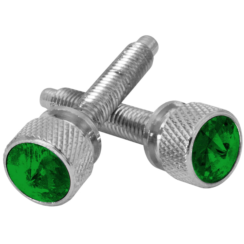 GG Grand General 67143 Chrome Screw w/Green Crystal for Kenworth Button Head Dash Green Short Dash