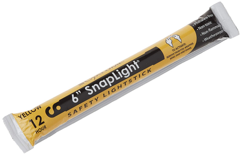 Cyalume Yellow Emergency Glow Sticks - Premium 6” SnapLight Survival Glow Sticks with 8 Hour Duration for Use as Emergency Flares and Hiking Safety Gear (Bulk Pack of 20 Safety Glow Sticks) 20 pack