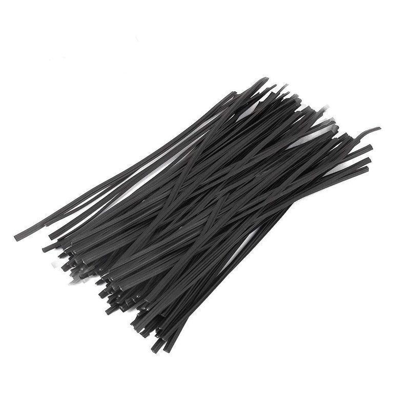 Plastic Black 6" Twist Ties, Reusable Cable Ties,Long Garbage Bag Twist Ties, Trash Bag Coated Ties, Twisty Ties for Organizing, Plant Hollding, Office, Christmas Tree (500 Pcs/6 inch) 6 Inch