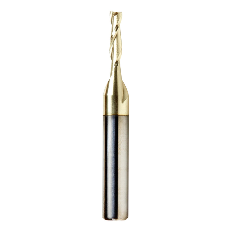Amana Tool CNC Solid Carbide Up-Spiral Router Bit for Composite, Fiberglass, Phenolic, ZrN Coated, 46040, 1/8 Dia x 1/2 x 1/4 Shank x 2 Inch Long