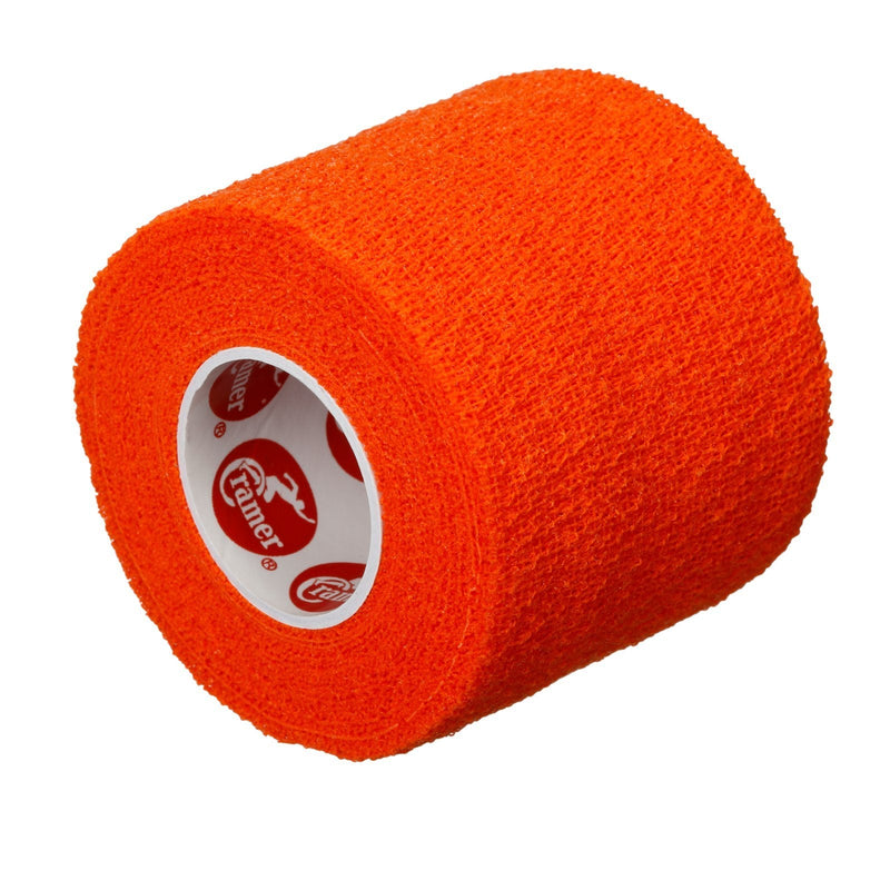 Cramer Eco-Flex Self-Stick Stretch Tape, Cohesive Tape, Flexible Elastic Sports Tape, Athletic Training Room Supplies, Easy Tear & Self-Adherent Bandage Wrap, Single 5 Yard Roll, Orange Single Roll