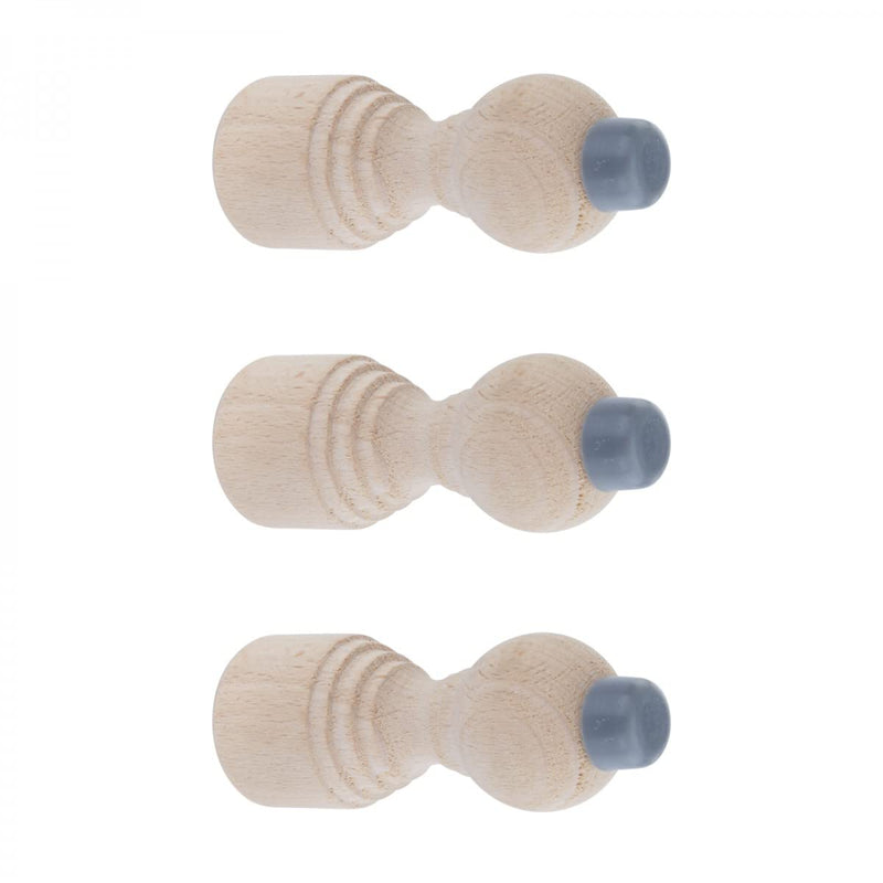 Renovators Supply Manufacturing Door Stoppers 3 3/16 in. Wall Mount Victorian Unfinished Maple Wood Door Bumper Stops Pack of 3 3 3/16 in.