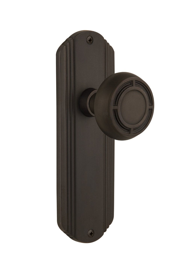 Nostalgic Warehouse Deco Plate with Mission Knob, Single Dummy, Oil-Rubbed Bronze Oil Rubbed Bronze