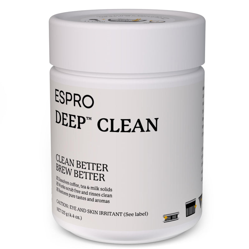 ESPRO Deep Clean Coffee Maker Cleaner & Descaler Powder for Espresso Machines, French Press & Coffee Pots – Coffee Descaler and Cleaner Removes Oils, & Milk Residue 4.4 oz