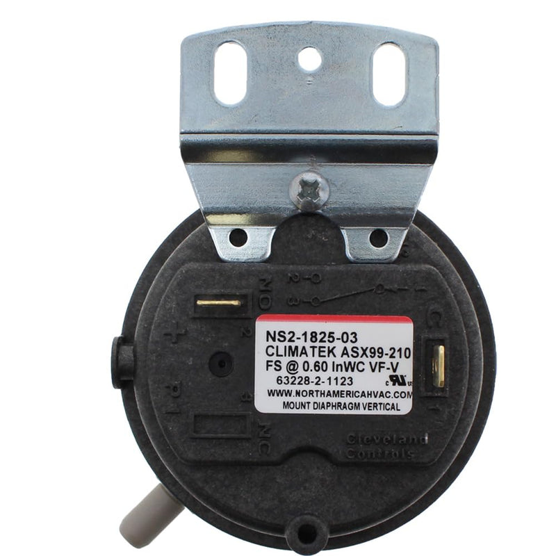 ClimaTek Furnace Vent Air Pressure Switch - Fits Goodman Amana Part # 20197310 .60" WC