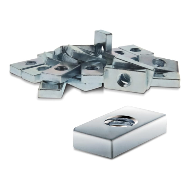 8020, 14131, 15 40 45 Series Steel M8 Slide-in Economy T Nuts Hardware Block Nuts for 1.5", 40mm, and 45mm Series Aluminum Extrusions 80/20 Profiles (25 Pack) 25
