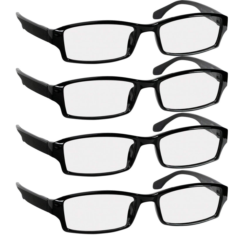 TruVision Readers Reading Glasses, Comfort Spring Hinges for Men and Women, 9501HP 01h-4-black 4.5 x